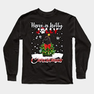 Black Miniature Poodle Have A Holly Jolly Christmas Long Sleeve T-Shirt